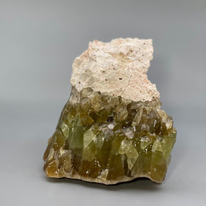 Green Calcite Free Form in its Matrix from Nature