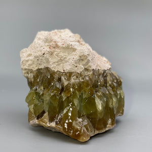 Green Calcite Free Form in its Matrix from Nature