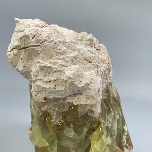 Green Calcite Free Form in its Matrix from Nature