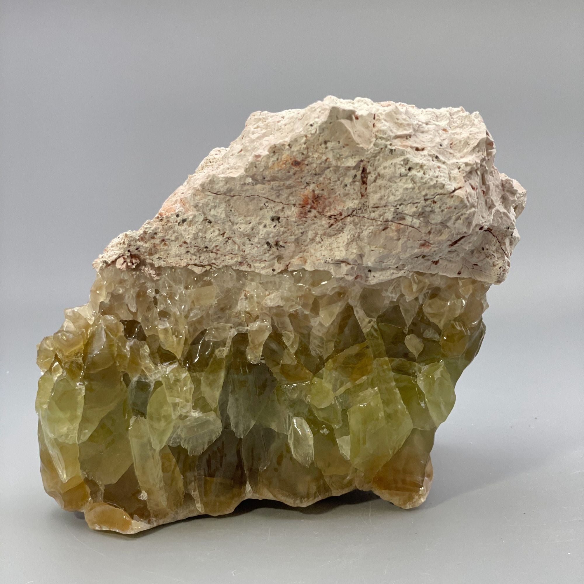 Green Calcite Free Form in its Matrix from Nature