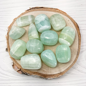 Caribbean, Pistachio, Green Calcite Tumbled Pocket Stone - Interiors in Balance