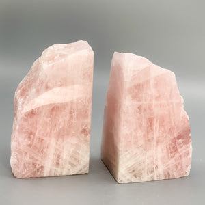 Rose Quartz Natural Bookends - INTERIORS IN BALANCE