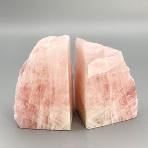 Rose Quartz Natural Bookends - INTERIORS IN BALANCE