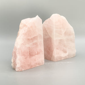 Rose Quartz Natural Bookends - INTERIORS IN BALANCE