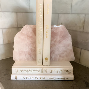 Rose Quartz Natural Bookends - INTERIORS IN BALANCE