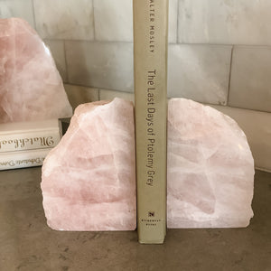 Rose Quartz Natural Bookends - INTERIORS IN BALANCE