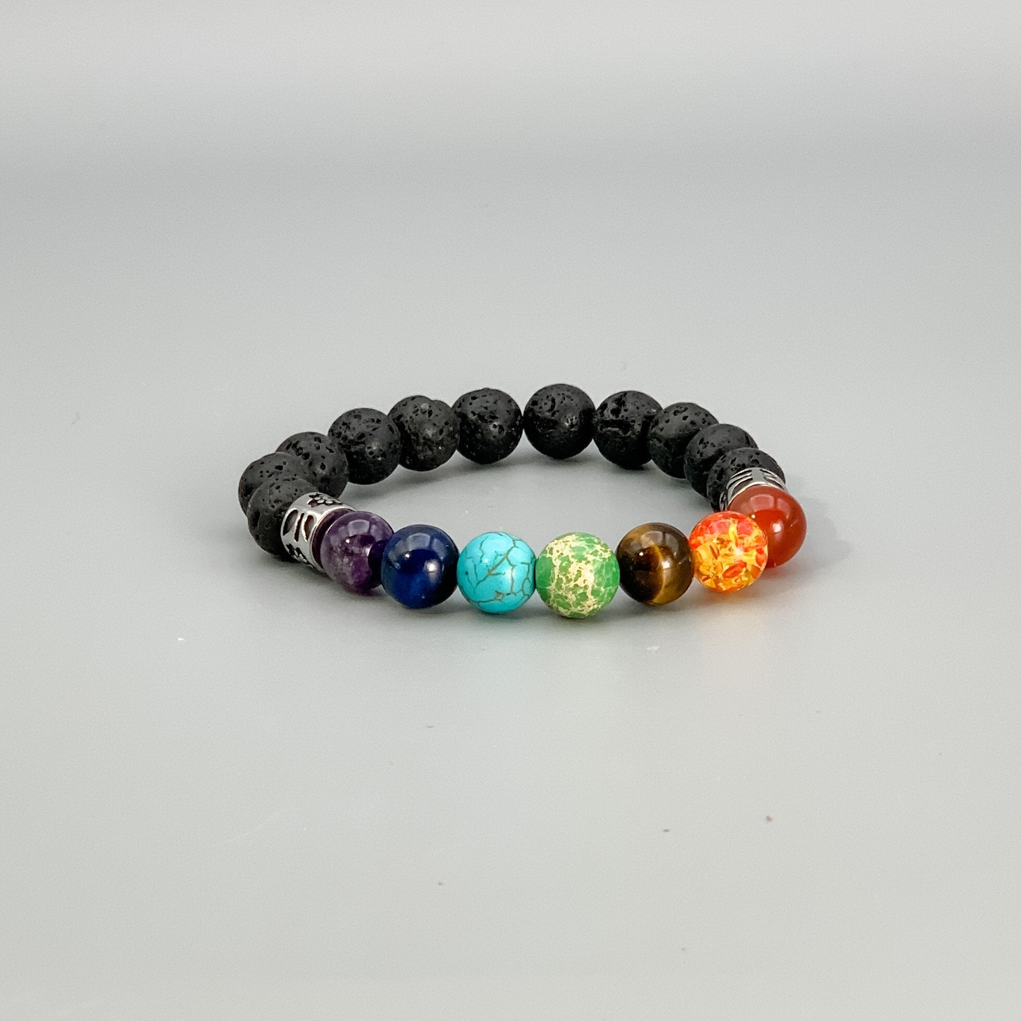 Chakra Bracelet with Lava Stones - INTERIORS IN BALANCE