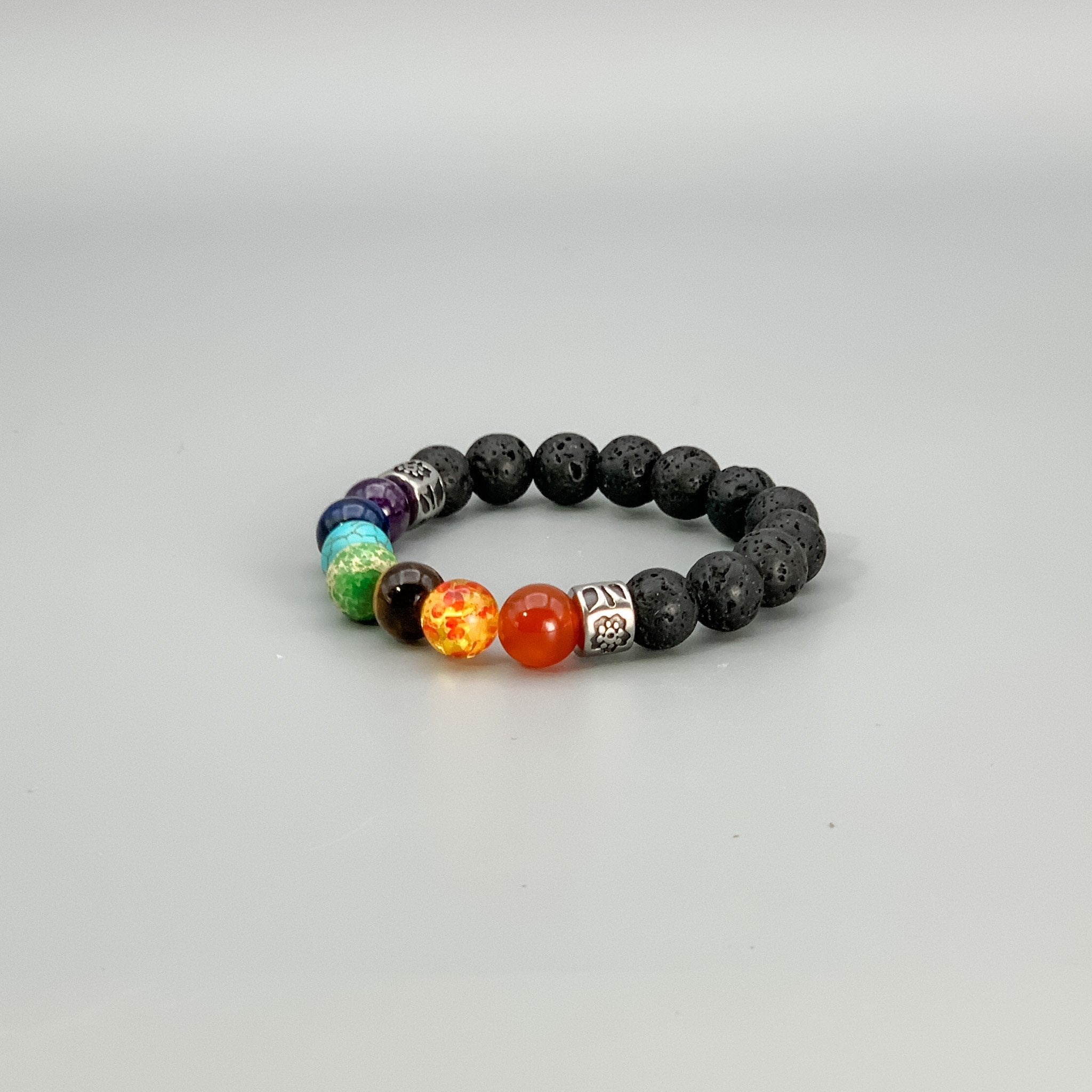 Chakra Bracelet with Lava Stones - INTERIORS IN BALANCE
