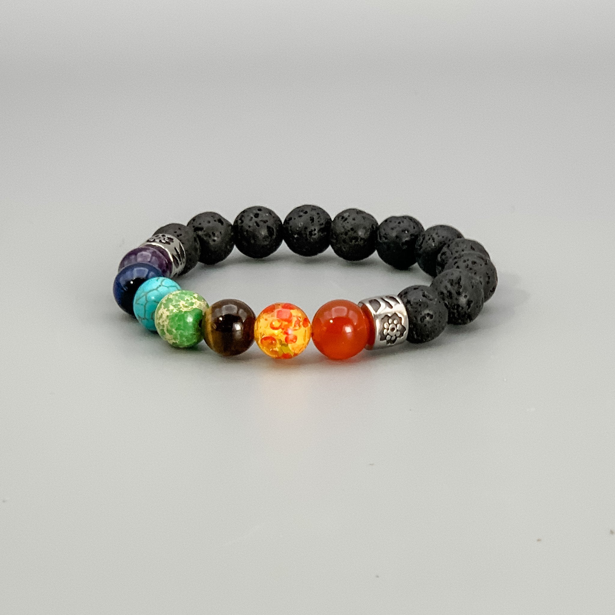 Chakra Bracelet with Lava Stones - INTERIORS IN BALANCE