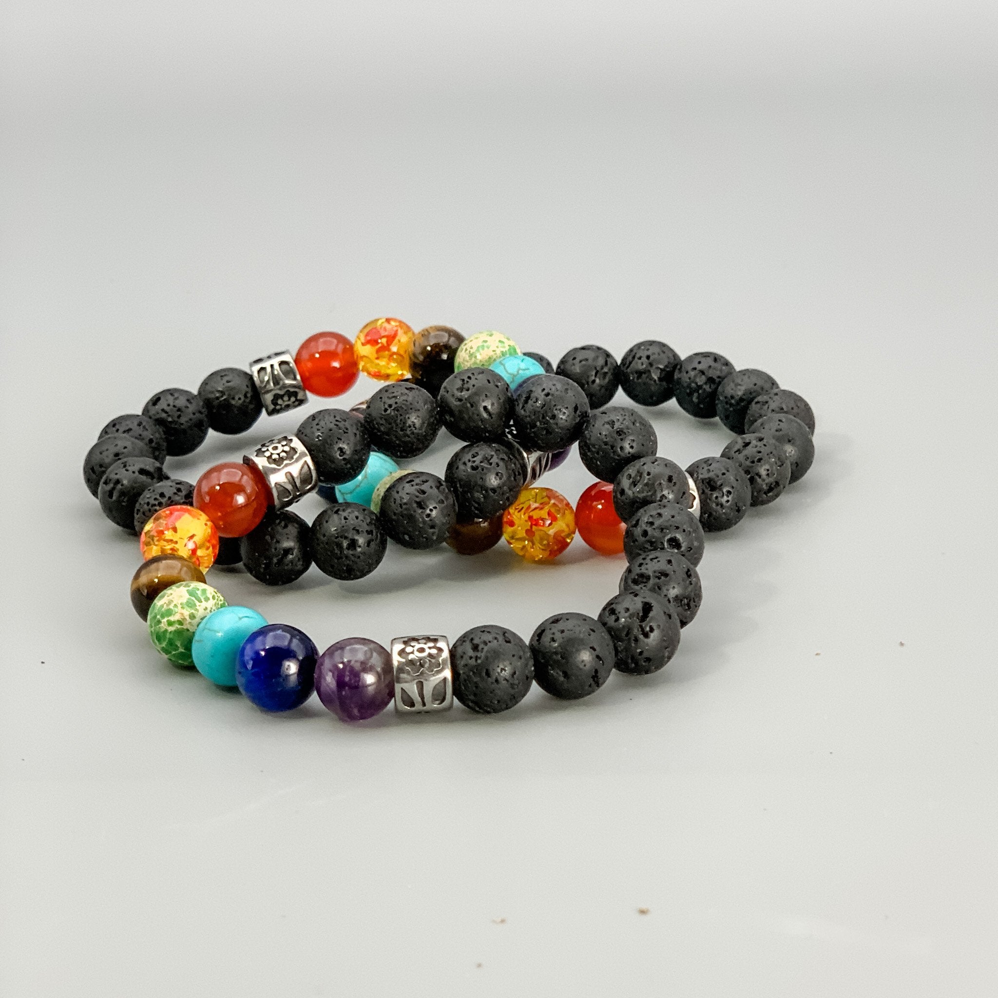 Chakra Bracelet with Lava Stones - INTERIORS IN BALANCE