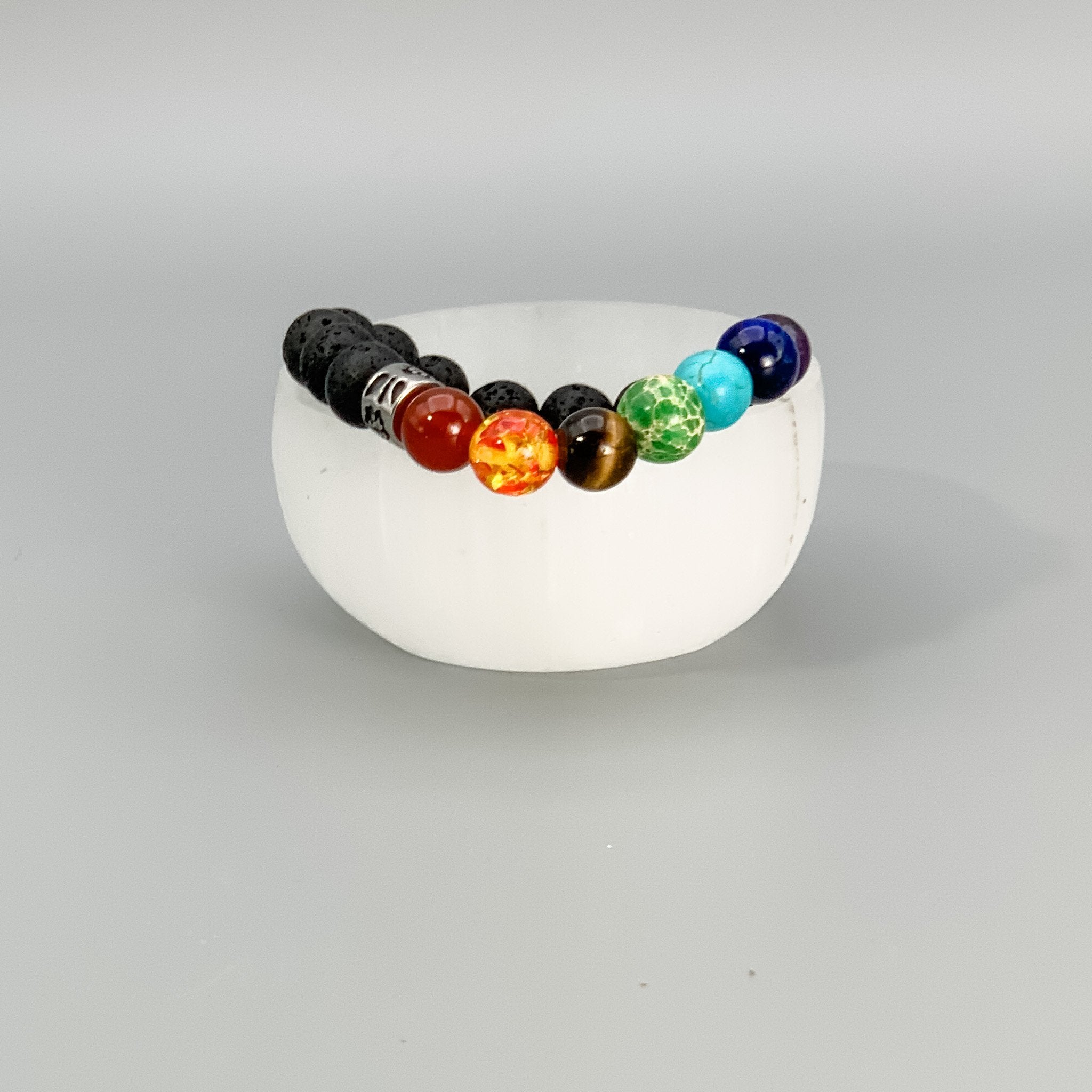 Chakra Bracelet with Lava Stones - INTERIORS IN BALANCE