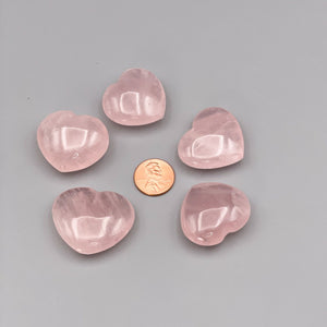 Rose Quartz Polished Heart 1"