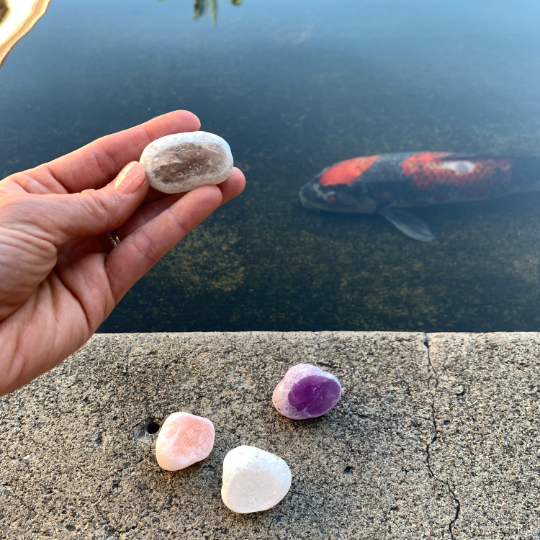 4 Seer Stones: Rose, Smokey, Crystal Quartz, Amethyst