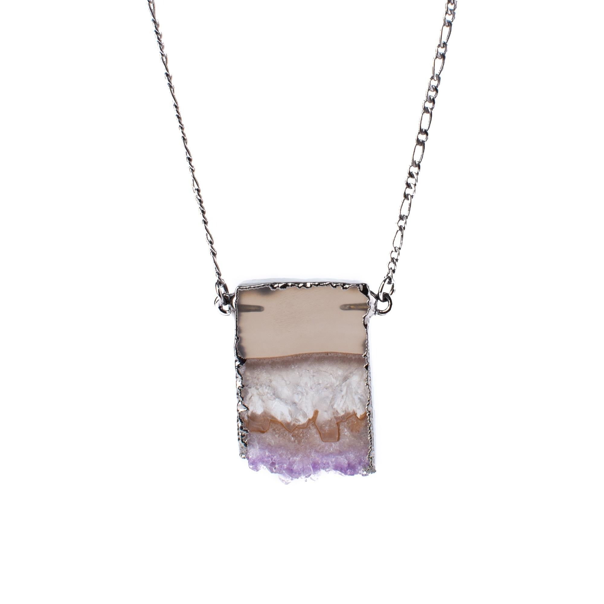 Agate Slice, Freeform Chakra Crystal Necklace – INTERIORS IN BALANCE