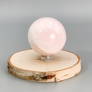 Pink Calcite Sphere, Glows Florescent