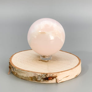 Pink Calcite Sphere, Glows Florescent