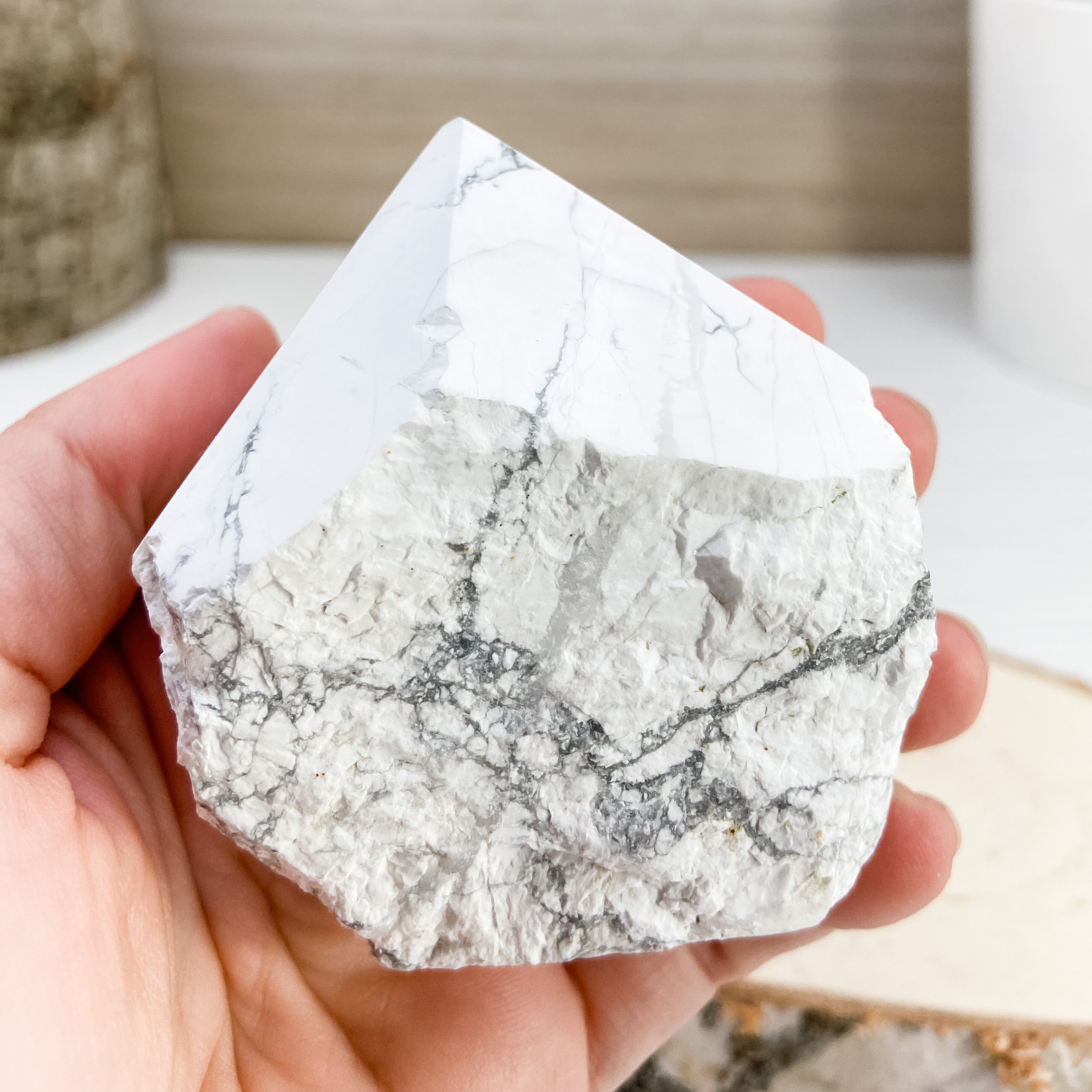 White Howlite Energy Generator Point