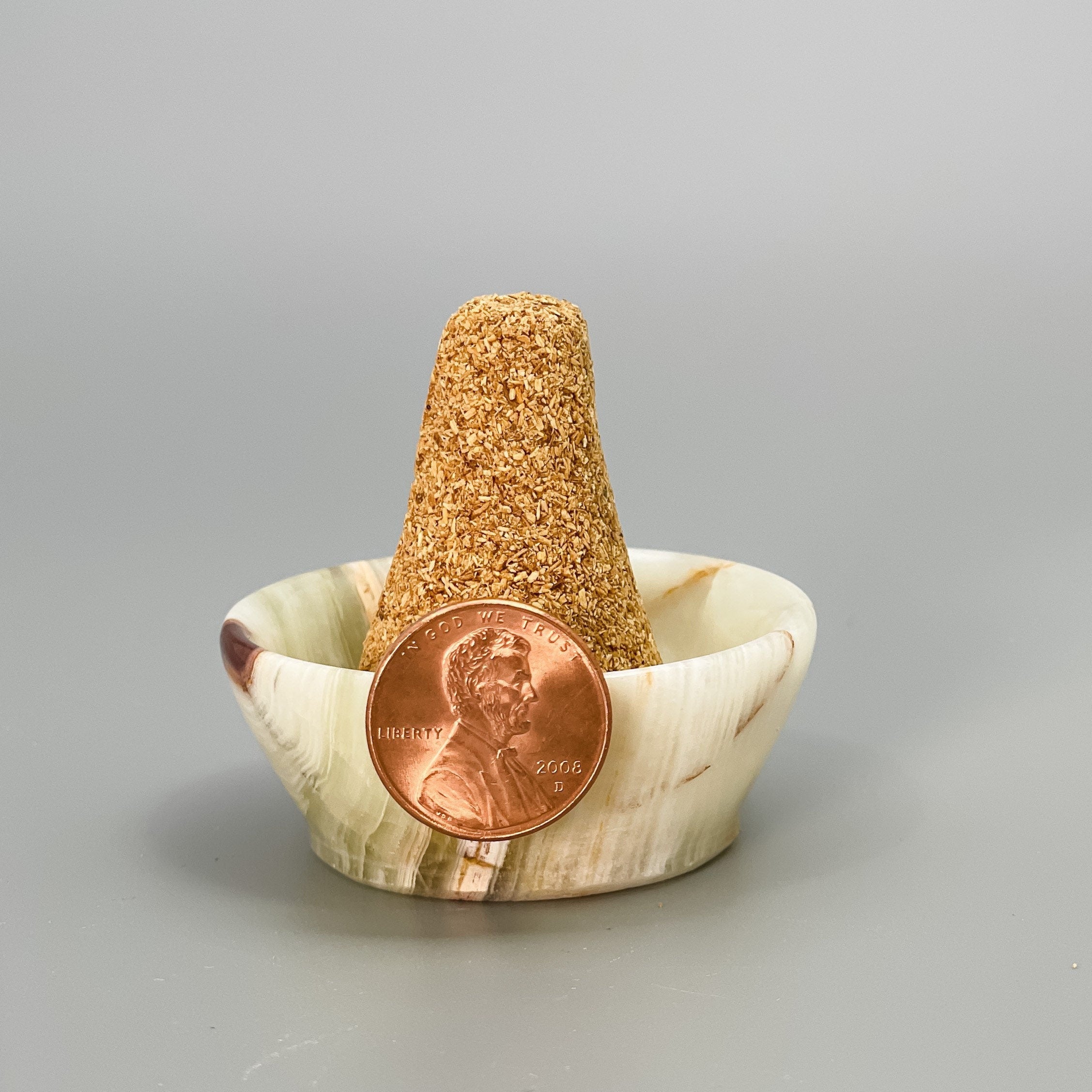 Palo Santo Cone & Green Onyx Bowl 2”,