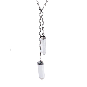 Double Point Clear Quartz Necklace