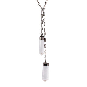 Double Point Clear Quartz Necklace