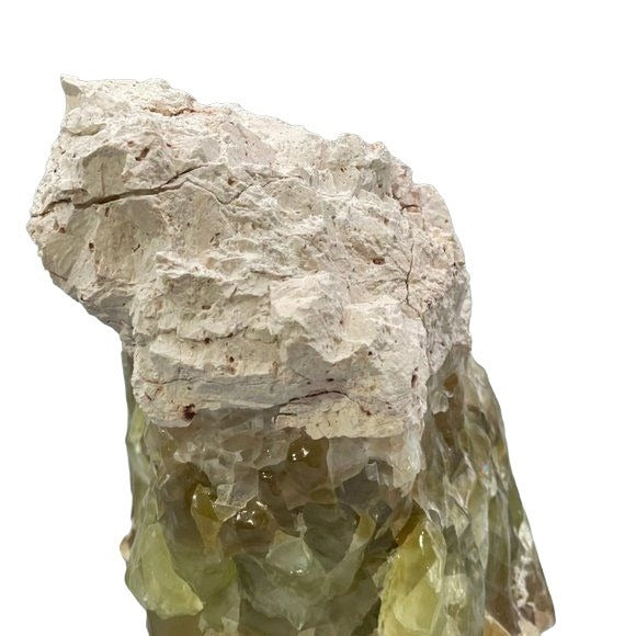 Green Calcite Free Form in its Matrix from Nature