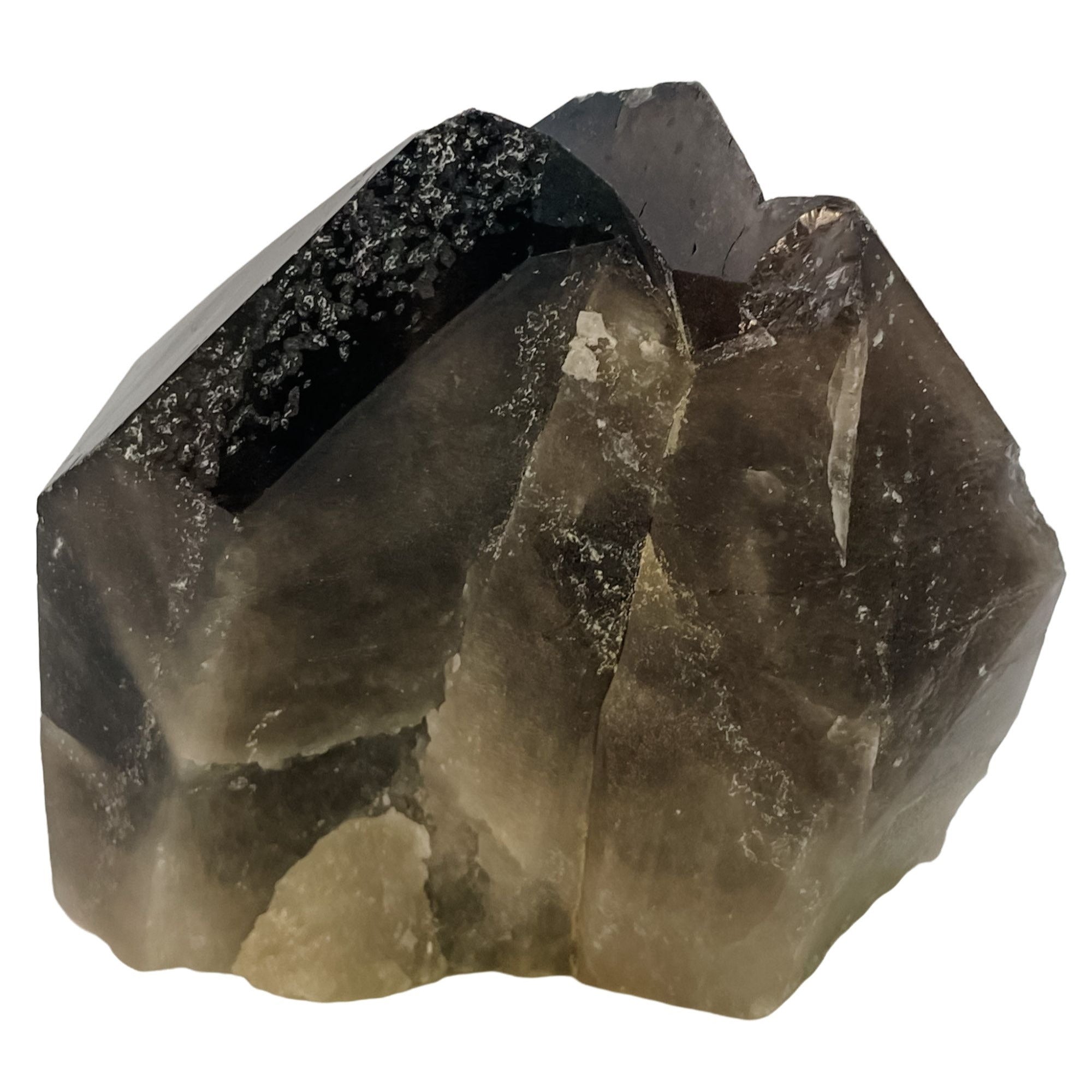 Large Points Smoky Quartz Crystal Cluster