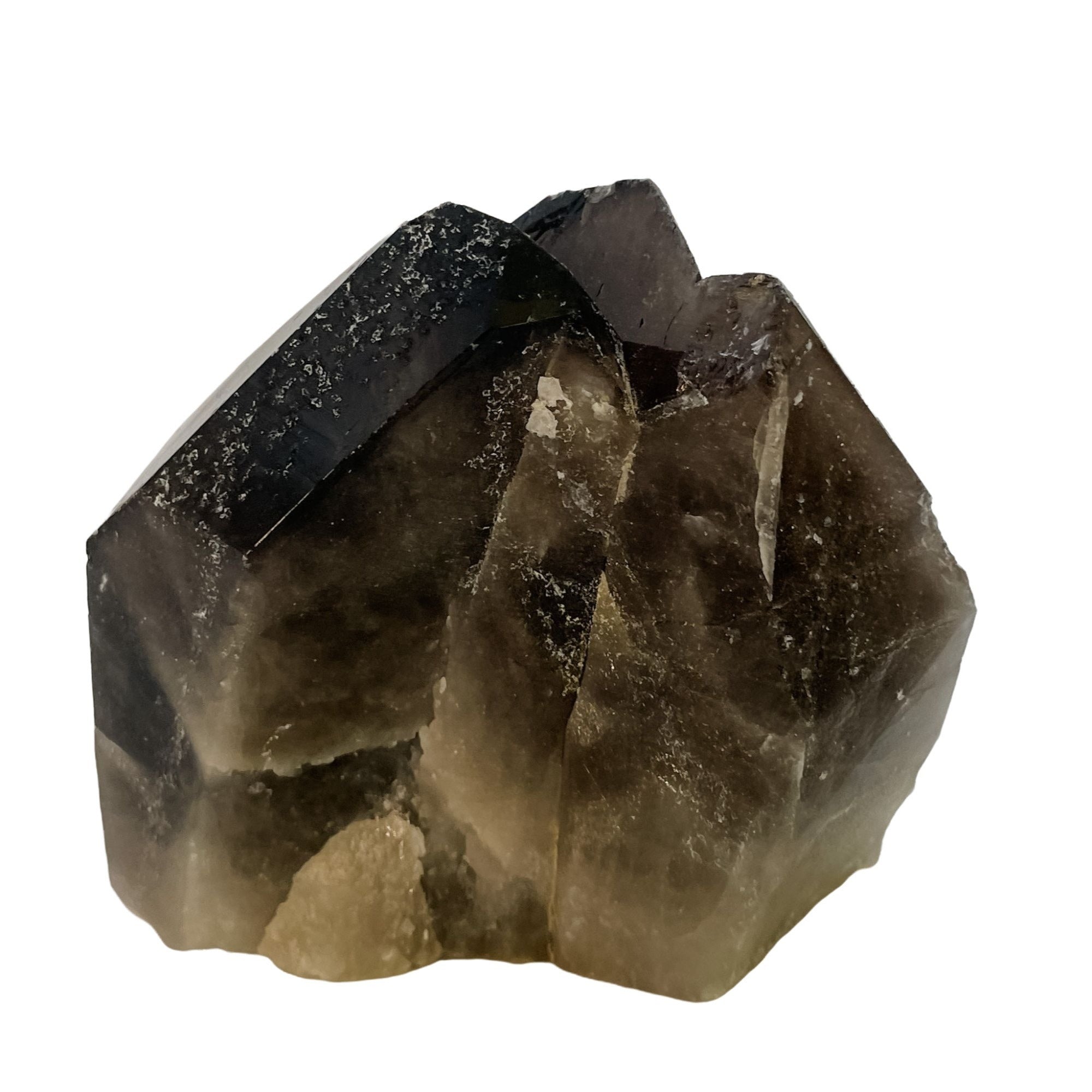 Large Points Smoky Quartz Crystal Cluster