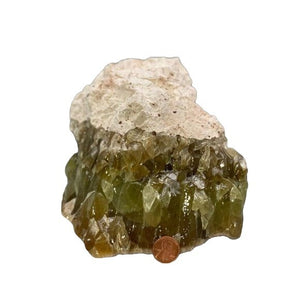 Green Calcite Free Form in its Matrix from Nature