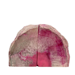 Agate Bookends in Bright Pink | Extra Large: Weighs Over 12 Pounds