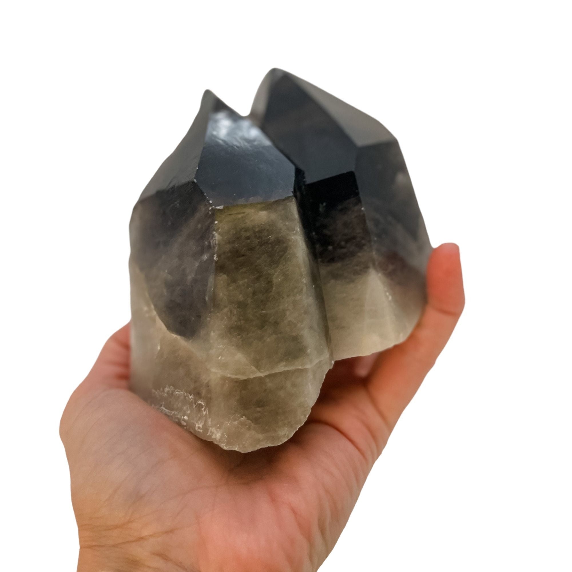 Large Points Smoky Quartz Crystal Cluster