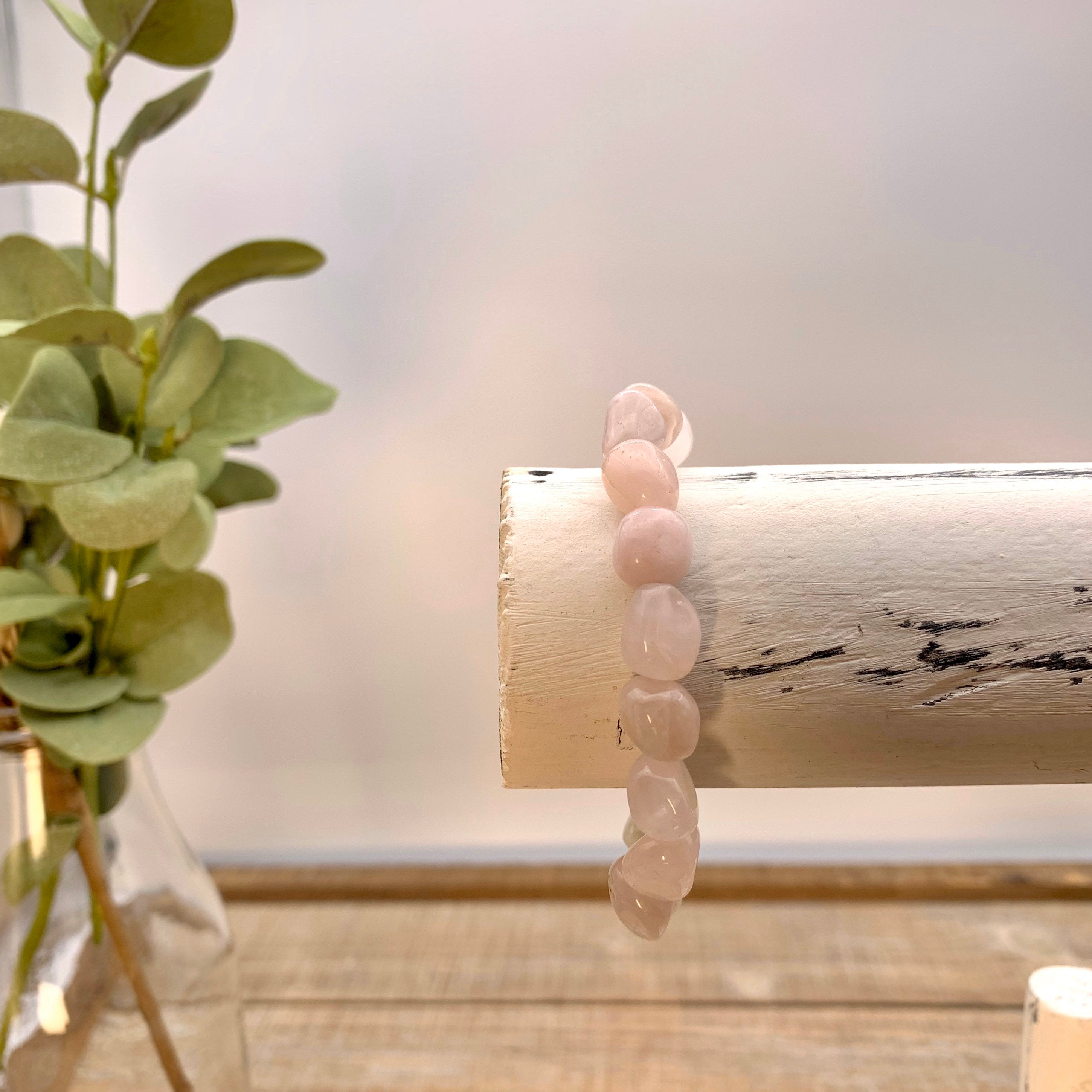 Rose Quartz Chakra Boho Stretch Bracelet - Interiors in Balance