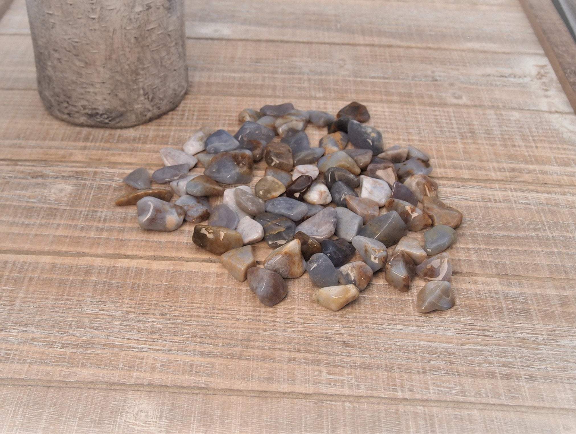 Blue Chalcedony, Demure Crystal, Tumbled Nugget (3 Stones Per Order) - Interiors in Balance