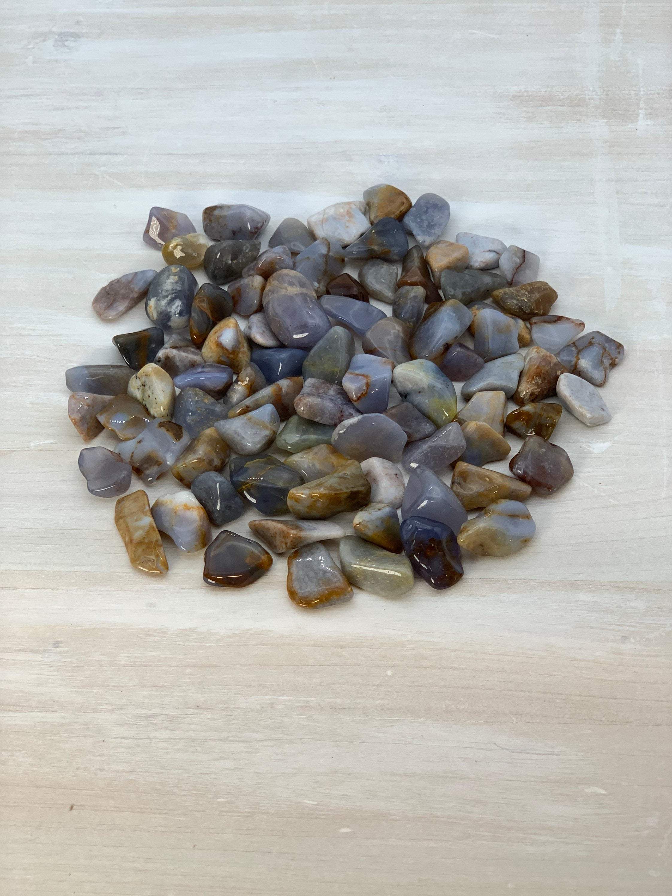 Blue Chalcedony, Demure Crystal, Tumbled Nugget (3 Stones Per Order) - Interiors in Balance