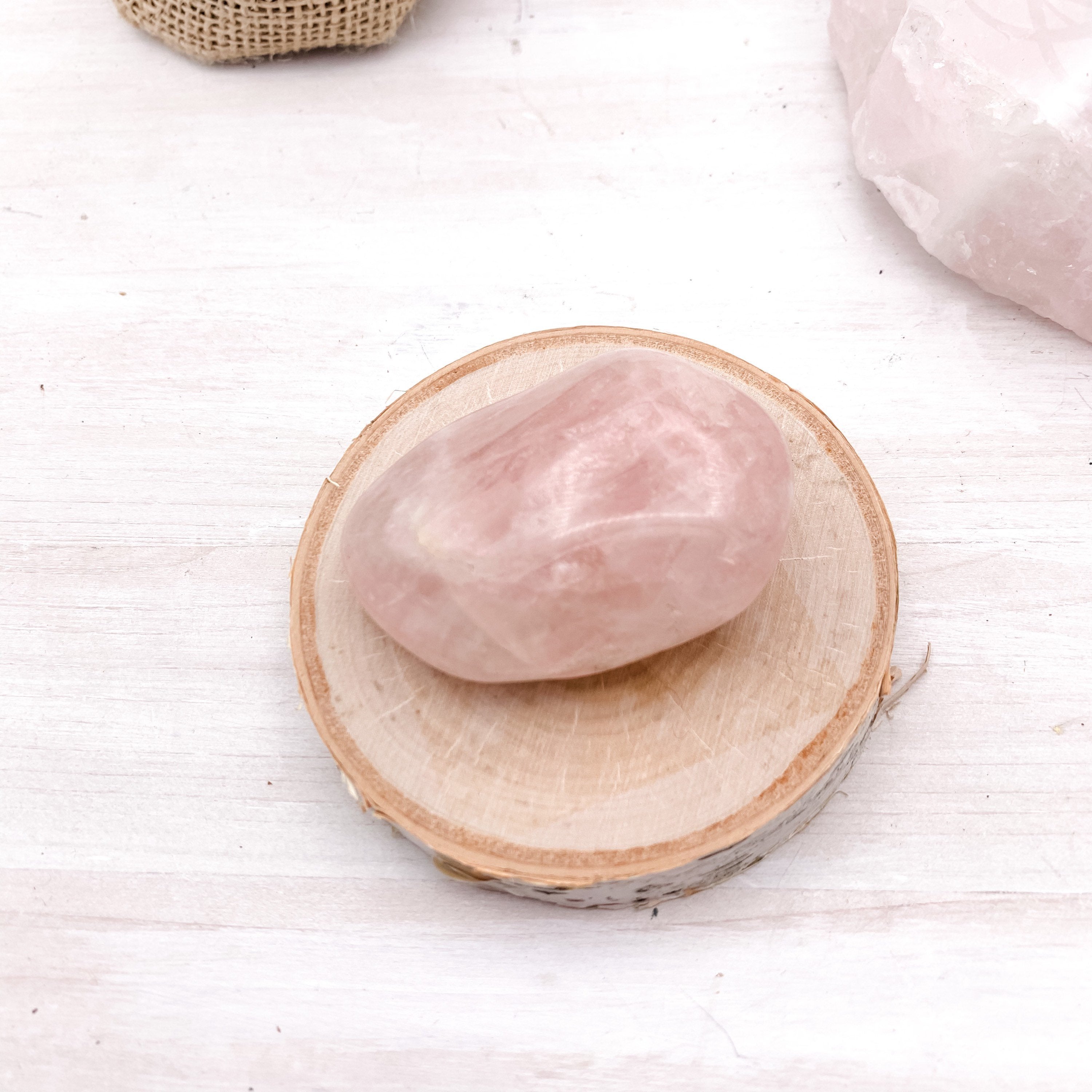 Rose Quartz, Massage Palm Crystal Hand Stone - Interiors in Balance