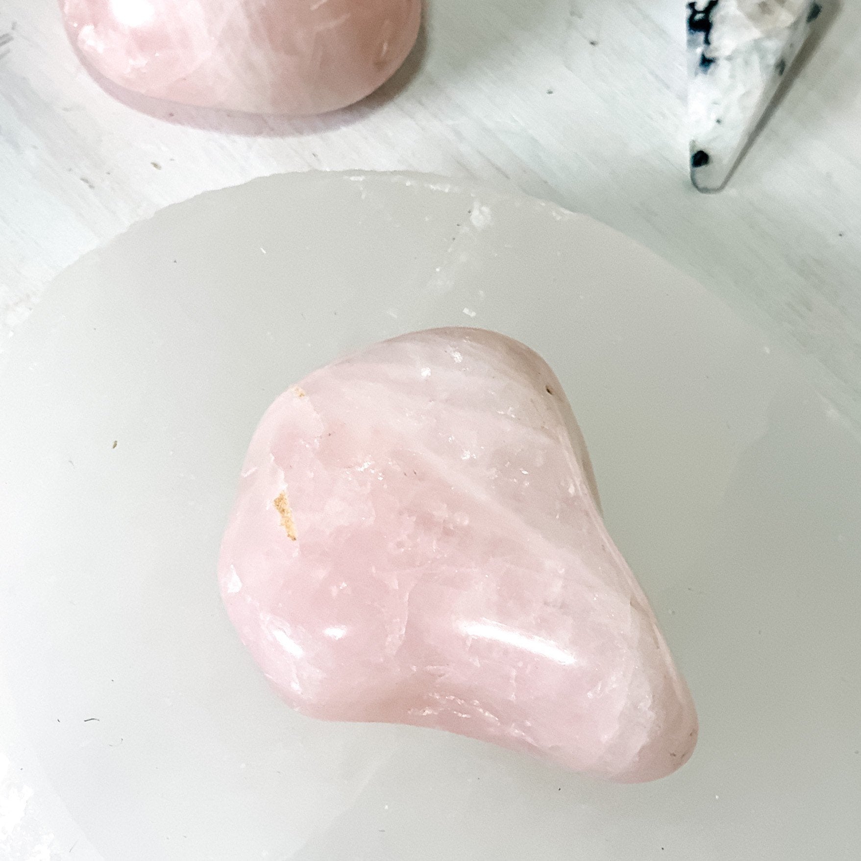 Rose Quartz, Massage Palm Crystal Hand Stone - Interiors in Balance