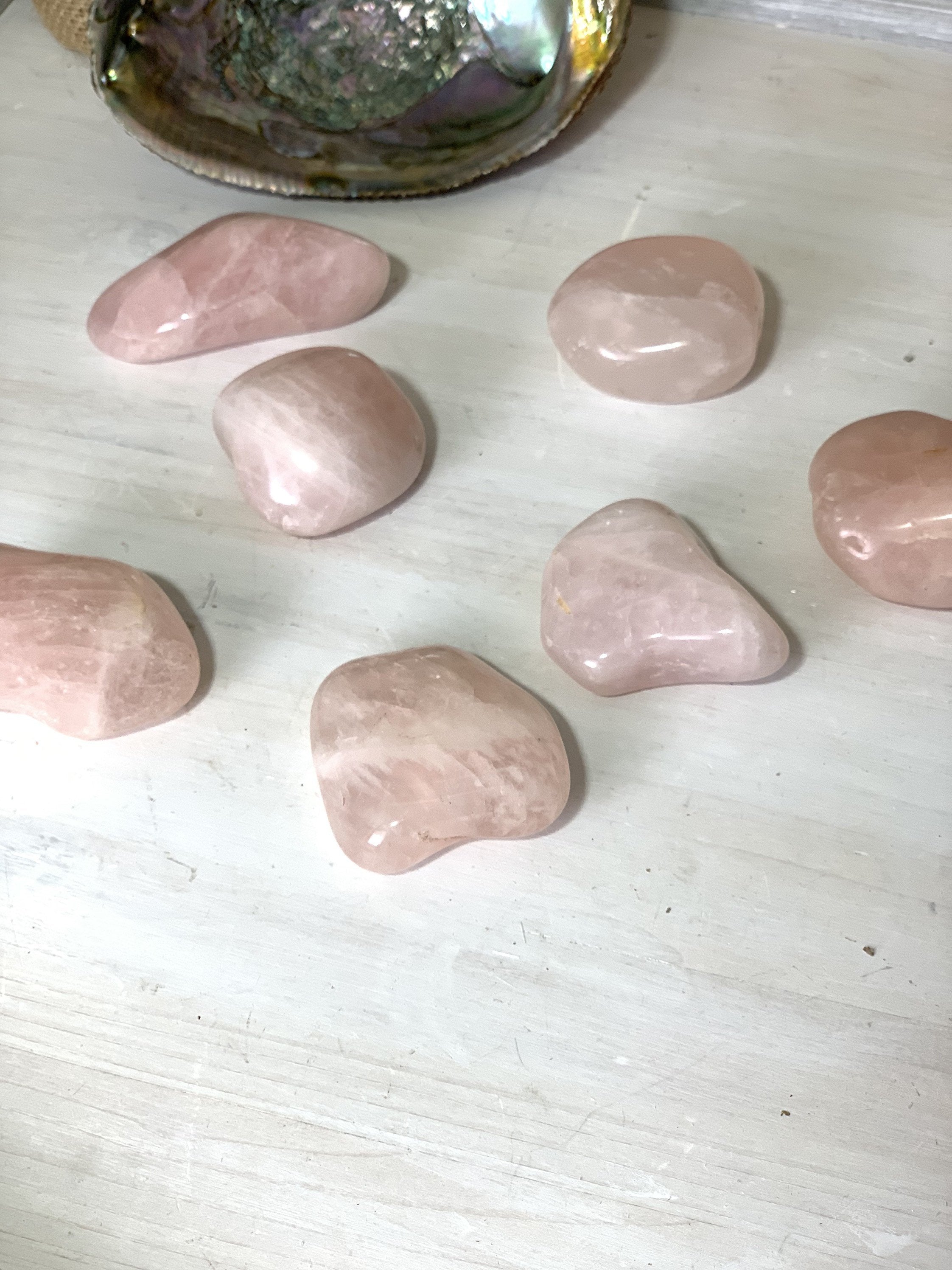 Rose Quartz, Massage Palm Crystal Hand Stone - Interiors in Balance