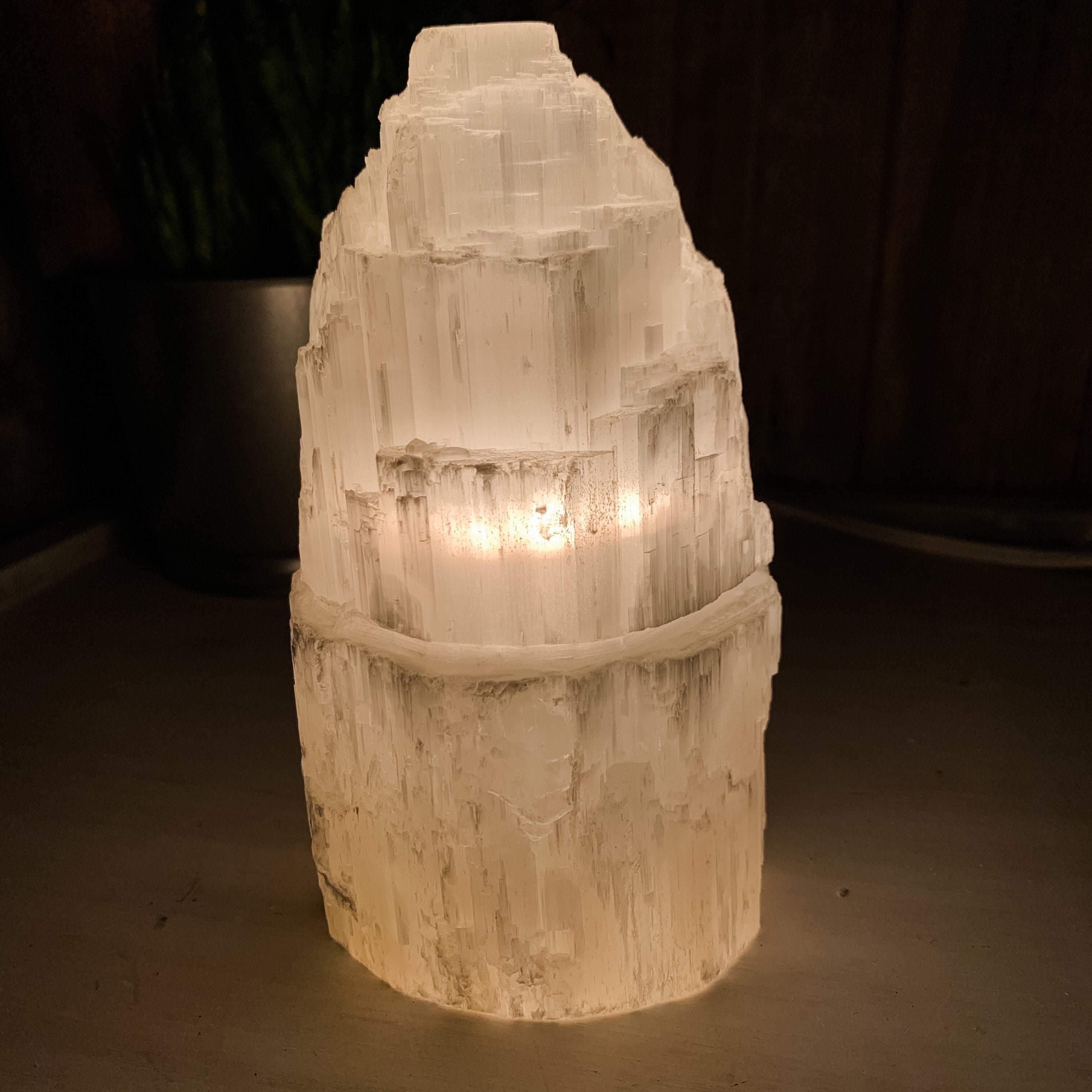 Selenite Skyscraper Tower Lamp - Interiors in Balance