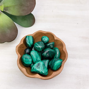 Malachite African Polished Tumbled Stone (1 Per Order) - Interiors in Balance