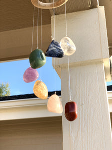 Chakra Stone Mobile, Crystal Wind Chime for Indoor Display - Interiors in Balance