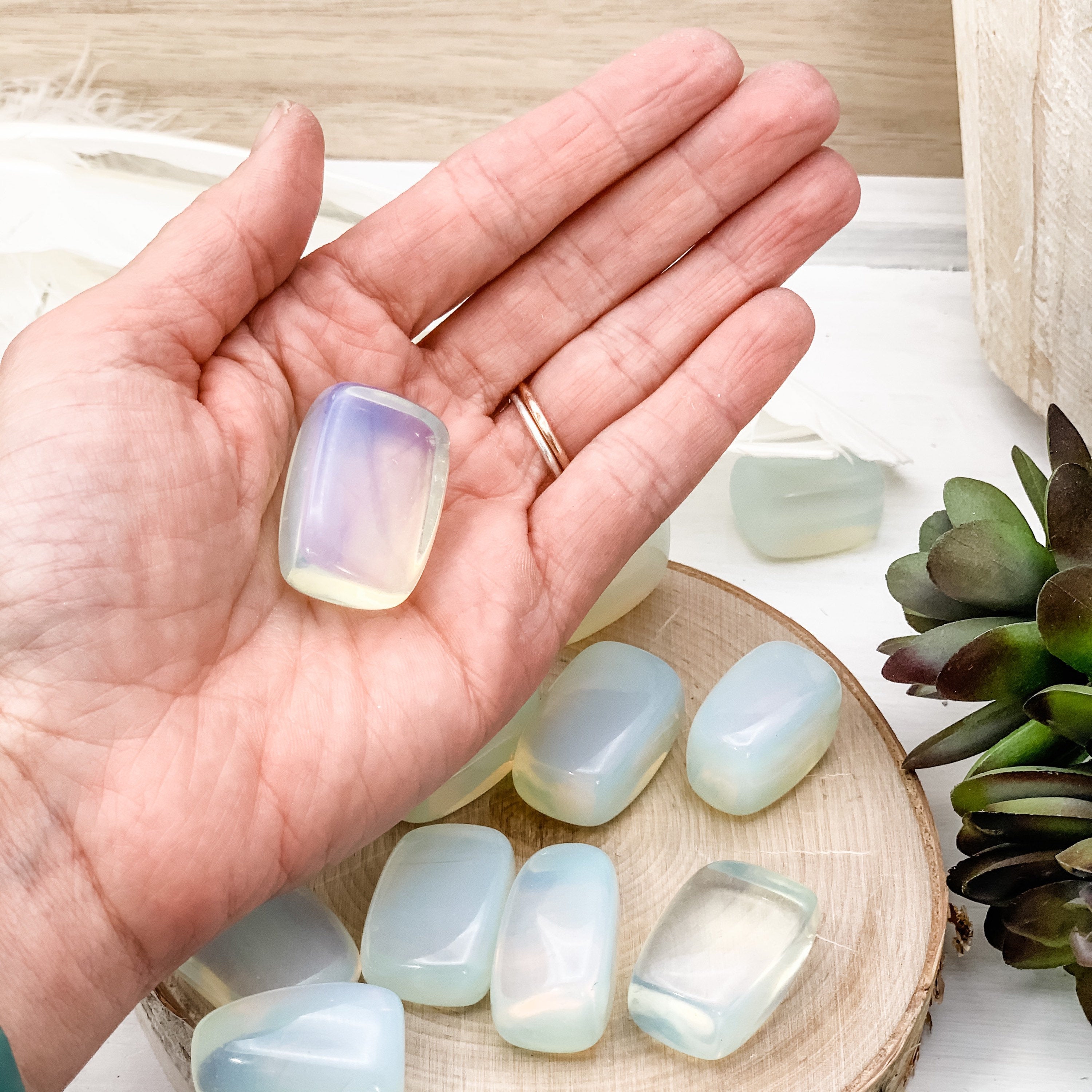 Opalite Tumbled Crystal, Polished Stone - Interiors in Balance