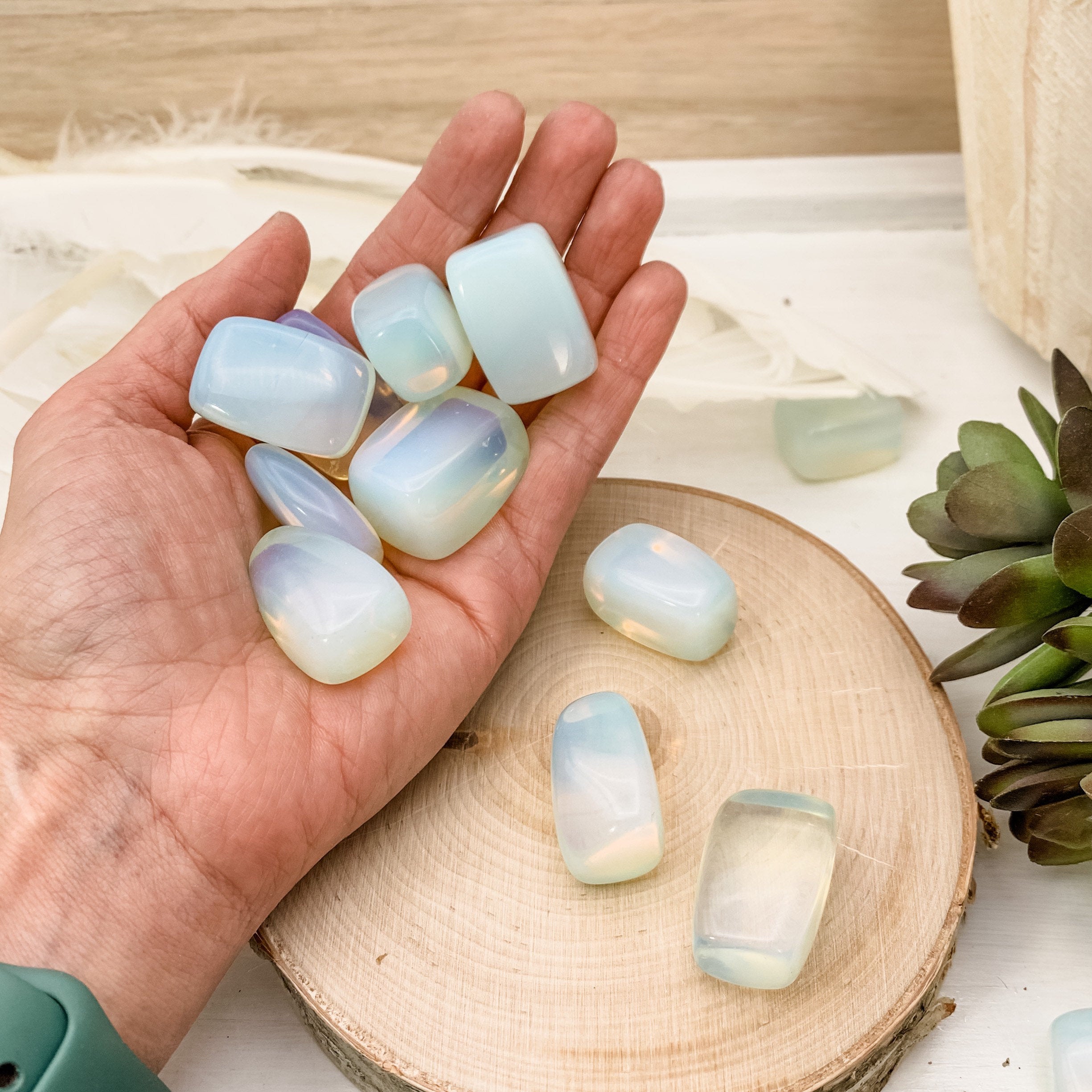 Opalite Tumbled Crystal, Polished Stone - Interiors in Balance