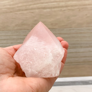 Rose Quartz Bohemian Rough Point Crystal - Interiors in Balance