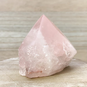 Rose Quartz Bohemian Rough Point Crystal - Interiors in Balance