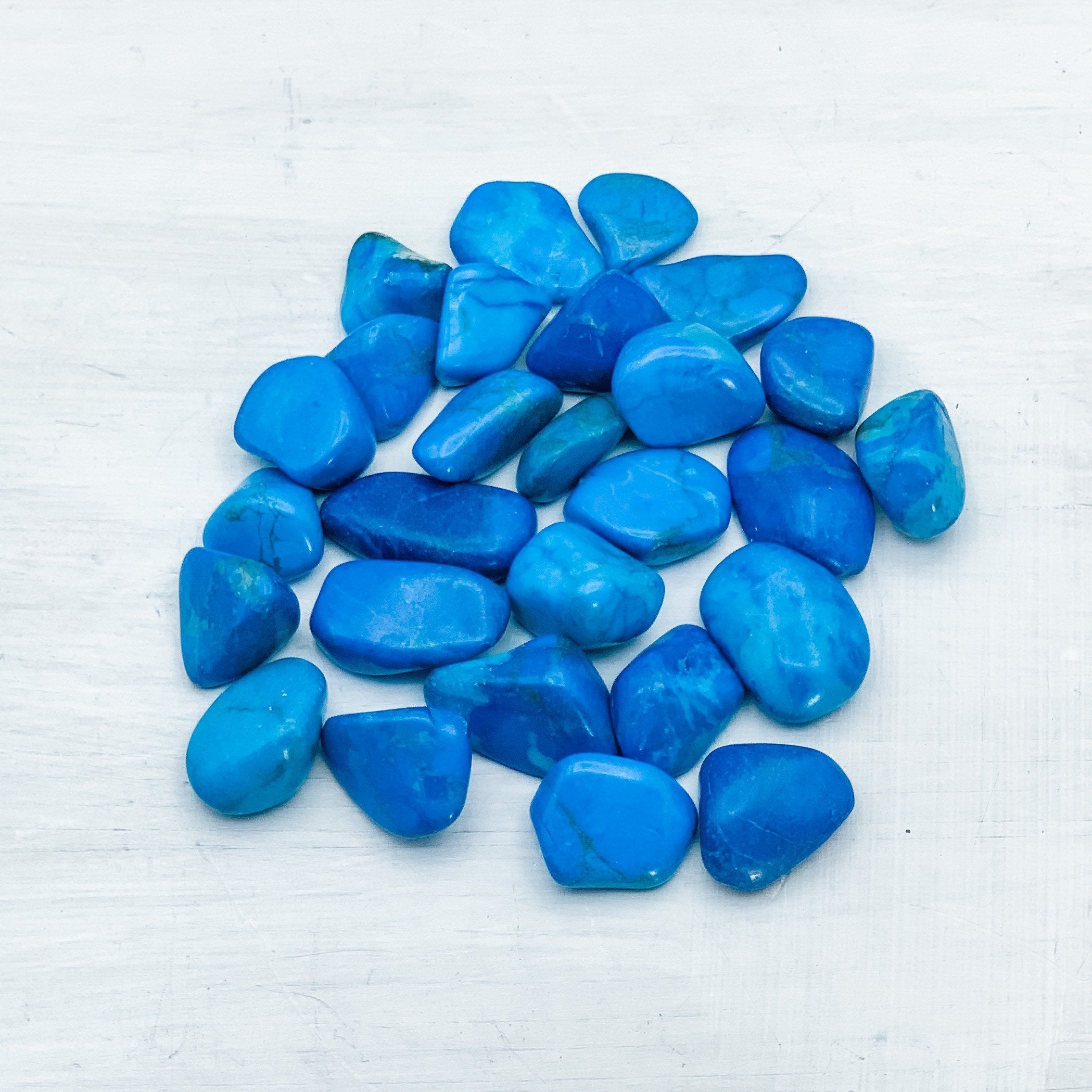 Blue Howlite Tumbled Polished Pocket Stone - 1 Per Order - Interiors in Balance