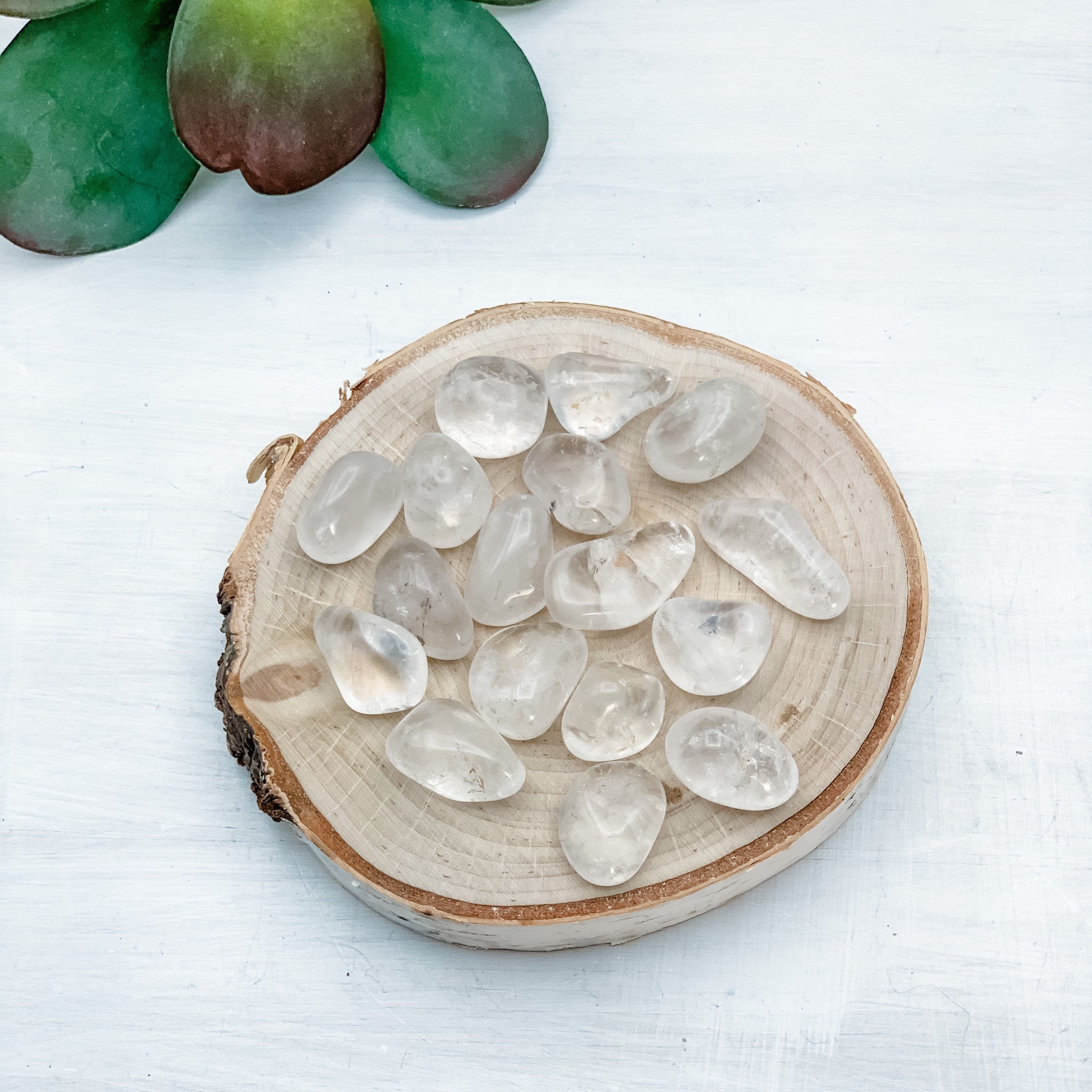 Clear Quartz Crystal, Tumbled, Polished Stone (1”) - Interiors in Balance