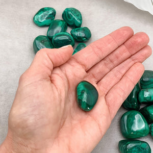 Malachite African Polished Tumbled Stone (1 Per Order) - Interiors in Balance