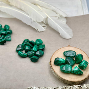 Malachite African Polished Tumbled Stone (1 Per Order) - Interiors in Balance