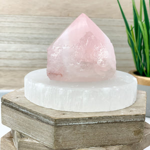 Rose Quartz Bohemian Rough Point Crystal - Interiors in Balance