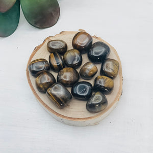 Tiger’s Eye Tumbled Round Polished Stone - 1 Per Order - Interiors in Balance