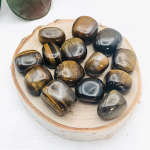 Tiger’s Eye Tumbled Round Polished Stone - 1 Per Order - Interiors in Balance